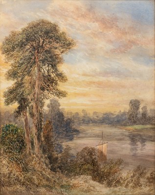 Lot 12 - Henry Harris Lines (British 1800-1889), A riverside landscape