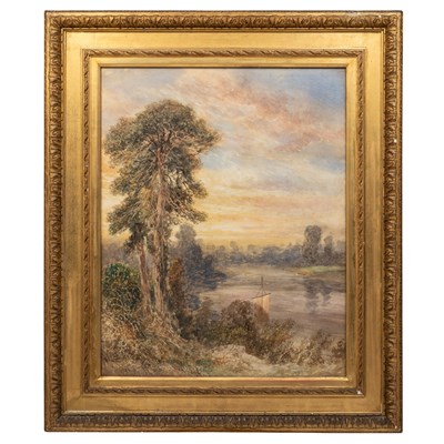 Lot 12 - Henry Harris Lines (British 1800-1889), A riverside landscape