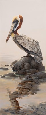 Lot 163 - Mario Fernandez (1946-2012), a pelican standing on a rock