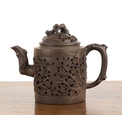 Lot 148 - Yixing reticulated teapot Chinese, early 20th...