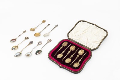 Lot 755 - A set of six Edwardian silver-gilt coronation...