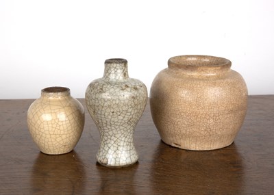 Lot 185 - Three small jars/vases Chinese, Song dynasty...