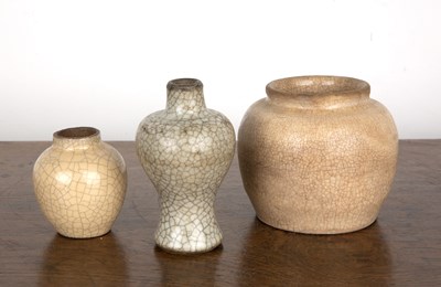Lot 185 - Three small jars/vases Chinese, Song dynasty...