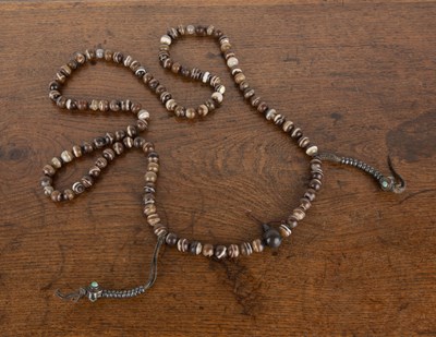 Lot 510 - Agate eye bead mala (Buddhist prayer beads)...