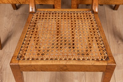 Lot 522 - Set of six Swedish maple wood dining chairs