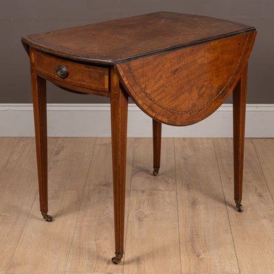 Lot 206 - A George III mahogany oval Pembroke table