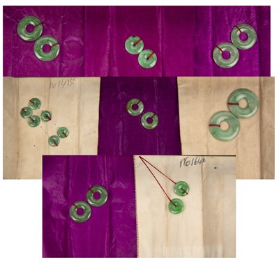 Lot 511 - Collection of twenty jade rings presented in...