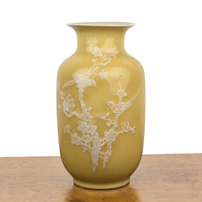 Lot 177 - Pale yellow ground vase Chinese, Republic...