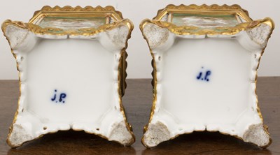 Lot 236 - Pair of Jacob Petit porcelain perfume bottles...