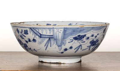 Lot 237 - Blue and white Delftware bowl English, circa...