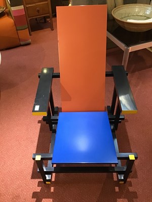 Lot 720 - Gerrit Rietveld (1888-1964) Red and Blue chair,...