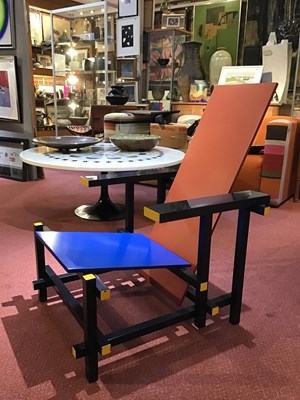 Lot 720 - Gerrit Rietveld (1888-1964) Red and Blue chair,...