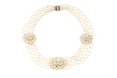 Lot 46 - An early 19th century seed pearl collar,...