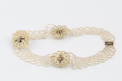 Lot 46 - An early 19th century seed pearl collar,...