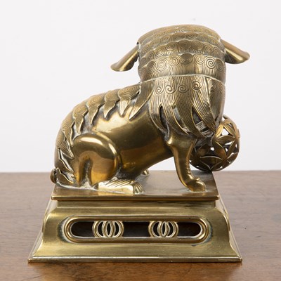 Lot 514 - Bronze and copper model of a temple dog...