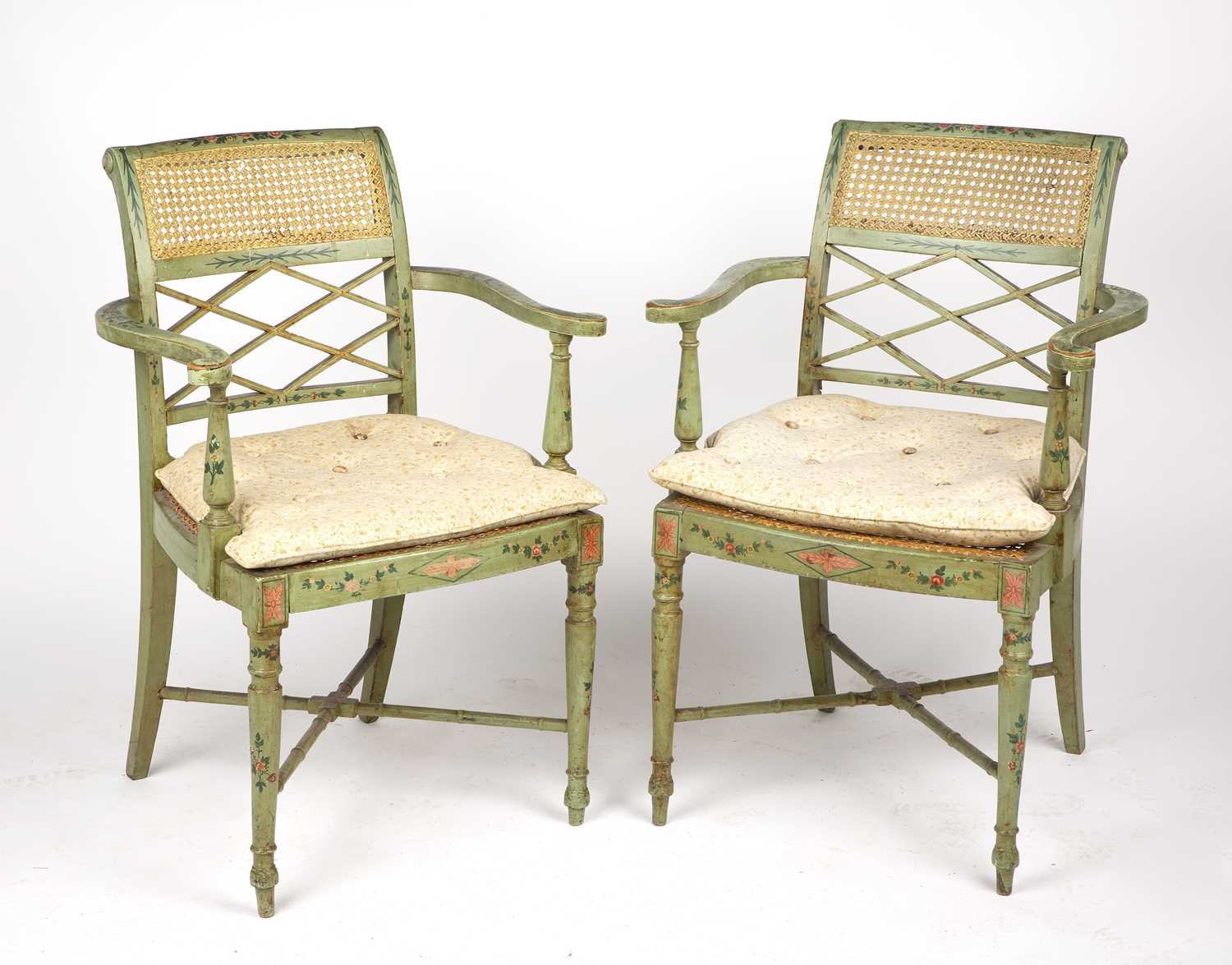Lot 40 - A pair of 19th century Regency style painted...