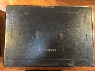 Lot 39 - Three leather bound dispatch boxes belonging...