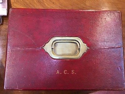 Lot 39 - Three leather bound dispatch boxes belonging...