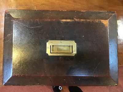 Lot 39 - Three leather bound dispatch boxes belonging...
