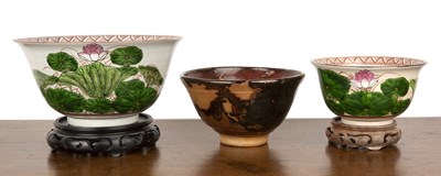 Lot 170 - Two glazed porcelain bowls Chinese both...