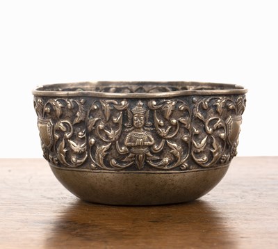 Lot 520 - Embossed silver bowl Chinese in the form of a...