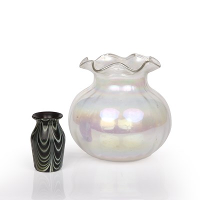 Lot 644 - Loetz Art Nouveau vase iridescent glass 17cm...