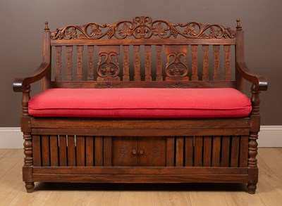 Lot 331 - A hardwood continental style bench