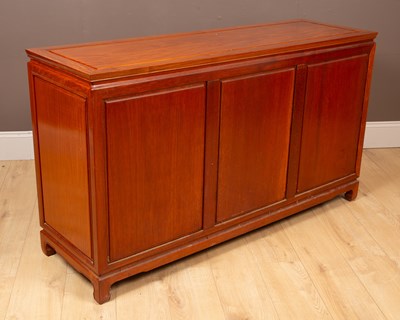 Lot 351 - A suite of 20th century Chinese hardwood dining room furniture