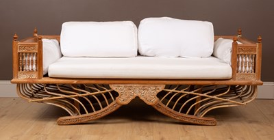 Lot 355 - An Eastern limed beechwood and bamboo conservatory suite