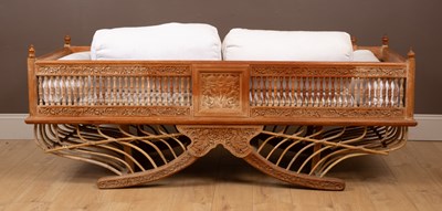 Lot 355 - An Eastern limed beechwood and bamboo conservatory suite