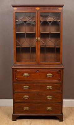 Lot 182 - A 19th century secretaire bookcase