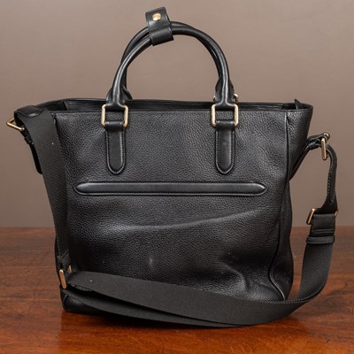 Lot 420 - A Smythson of Bond Street black leather handbag