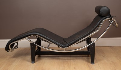 Lot 187 - A chrome and leather chaise