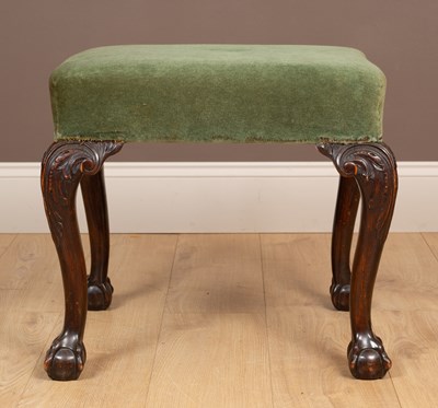 Lot 197 - A mahogany carved dressing table stool