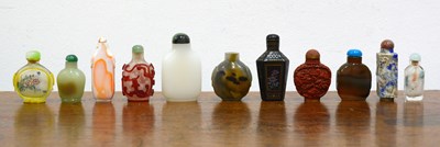 Lot 225A - Eleven snuff bottles Chinese, late 19th/20th...