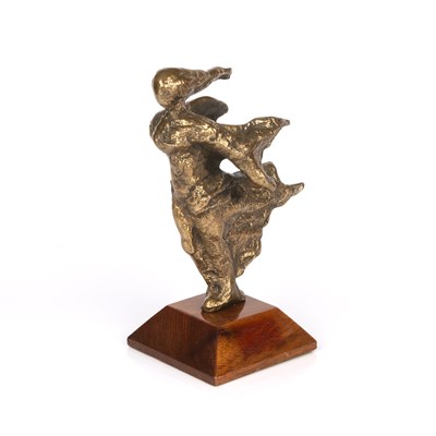 Lot 676 - French School Art Deco style Angel bronze on a...