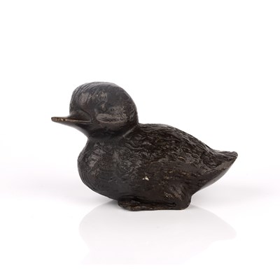 Lot 674 - Modern School Bronze duckling 8cm high, 10cm...