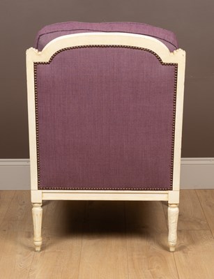 Lot 212 - A white painted French style open armchair