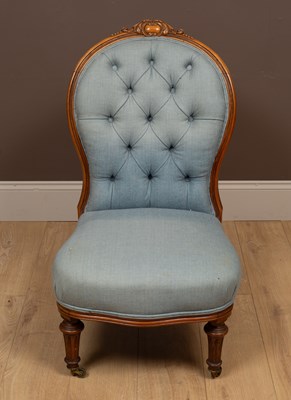 Lot 213 - A Victorian fruitwood nursing chair