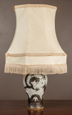 Lot 42 - A Chinese crackle glazed lamp