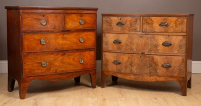 Lot 261 - Two 19th century mahogany bowfront chest of drawers