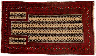 Lot 412 - A Baluch prayer mat