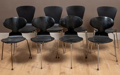 Lot 225 - Four ‘Ant’ chairs after Arne Jacobsen together with four further similar