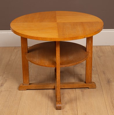 Lot 231 - A Cotswold style oak veneered occasional table