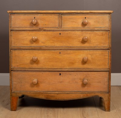 Lot 446 - A pine chest of drawers