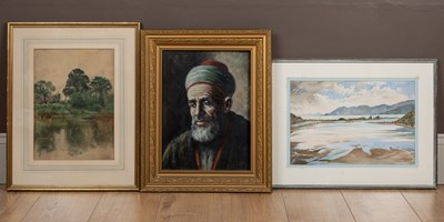 Lot 403 - Three pictures to include a portrait of an Imam man