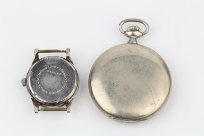 Lot 383 - A 1920's nickel pocket watch by Omega, the...