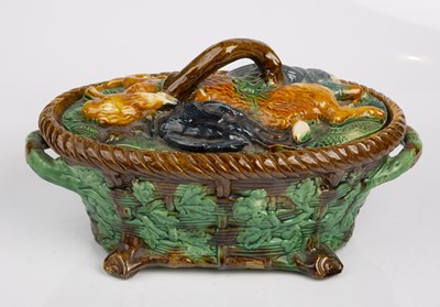 Lot 133 - A Victorian Majolica game tureen and cover...