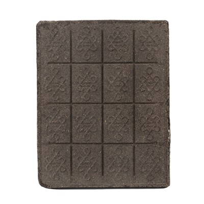 Lot 377 - A 19th century Chinese tea slab 19cm x 24cm