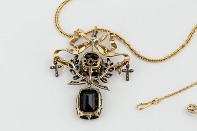 Lot 61 - A 19th century sapphire, diamond and enamel...